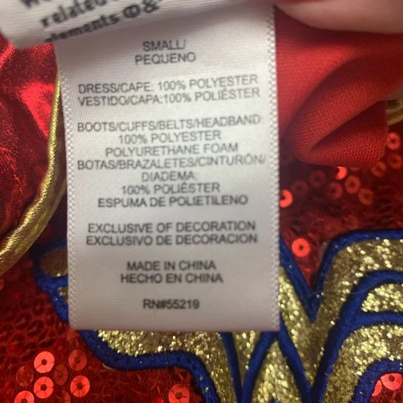 Wonder Woman Superhero Kids Halloween Costume - Red and Blue - Picture 6 of 8